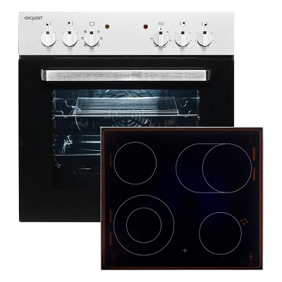 Фурна и плот за вграждане EXQUISIT EHE155-1.1UBZ + EHE155-1.1UBZGLAS