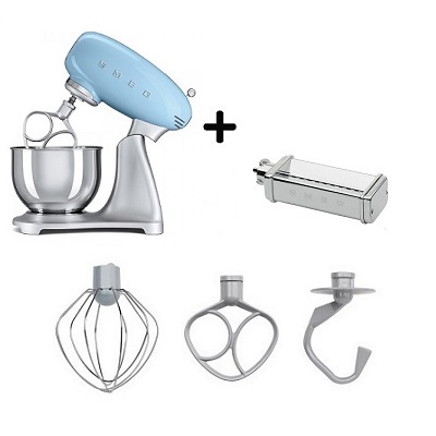 Кухненски робот + приставка нож за фетучини - SMEG-SMF02PBEU + SMFC01