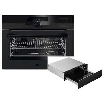 Фурна и чекмедже за вграждане - AEG KSK998230T+KDK911424T