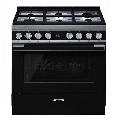 Комбинирана готварска печка 90см - SMEG CPF9GPBL