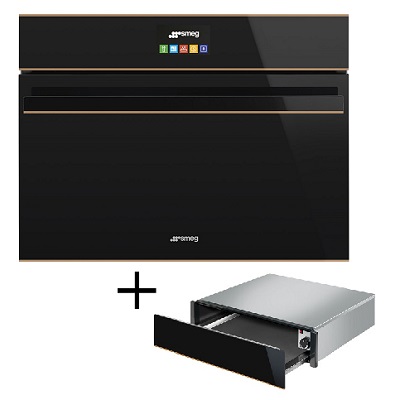 Конвектомат и чекмедже за вграждане - SMEG-SF4604VCNR1 + CTP6015NR