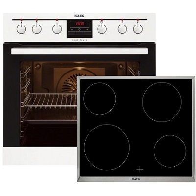 Фурна и плот за вграждане AEG EE3013021W + HE604000XB