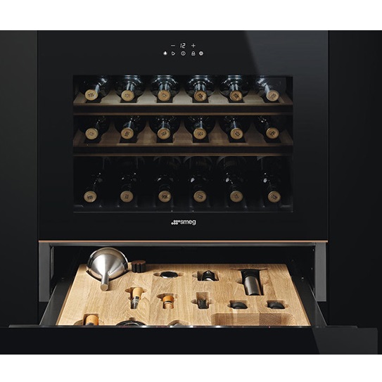 Винарна и чекмедже за вграждане - SMEG-CVI618NRS + CPS615NR